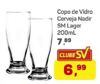 Supermercados São Vicente Copo de Vidro Cerveja Nadir SM Lager oferta