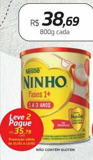 Drogal Ninho fases +1 800g oferta