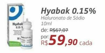 Drogal Hyabak 0.15% hialuronato de sódio 10ml oferta