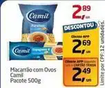 Tenda Atacado Camil - macarrão com ovos oferta