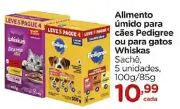 Carrefour Alimento úmido para cães Pedigree ou para gatos Whiskas Sachê oferta
