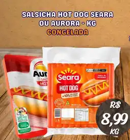 Serrano Supermercado Salsicha hot dog seara ou aurora oferta