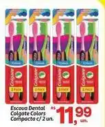 Fort Atacadista Colgate - escova dental compacta c/2 un oferta