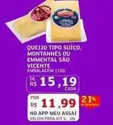 Assaí Atacadista Meu - queijo tipo suico, montanhes ou emmental sao vicente oferta