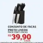 Assaí Atacadista De - conjunto de facas preto oferta