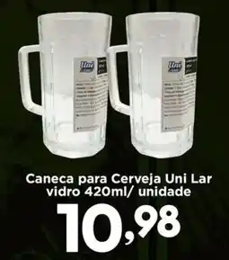 Confiança Supermercados Caneca para Cerveja Uni Lar vidro oferta