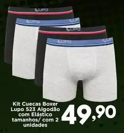 Confiança Supermercados Kit Cuecas Boxer Lupo 523 Algodão com Elástico oferta