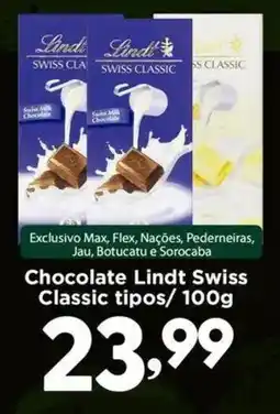 Confiança Supermercados Chocolate Lindt Swiss Classic tipos oferta