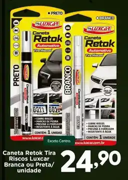 Confiança Supermercados Caneta Retok Tira Riscos Luxcar Branca ou Preta oferta