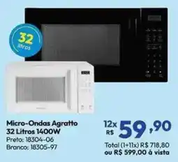Lojas Becker Micro-Ondas Agratto 1400W oferta