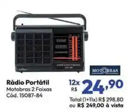 Lojas Becker Rádio Portátil Motobras 2 Faixas oferta