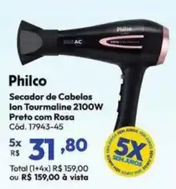 Lojas Becker Secador de Cabelos Ion Tourmaline 2100W Preto com Rosa oferta