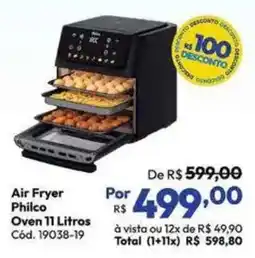 Lojas Becker Air fryer philco oven 11 litros oferta