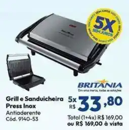 Lojas Becker Grill e Sanduicheira Press Inox Antiaderente oferta