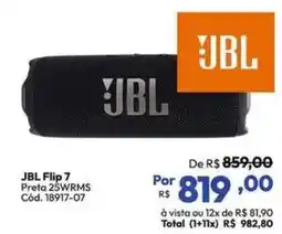 Lojas Becker jbl flip 7 preta 25wrms oferta