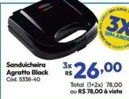 Lojas Becker Sanduicheira Agratto Black oferta
