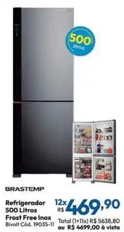 Lojas Becker Refrigerador 500 Litros Frost Free Inox oferta