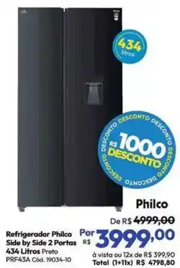 Lojas Becker Refrigerador Philco Side by Side 2 Portas oferta