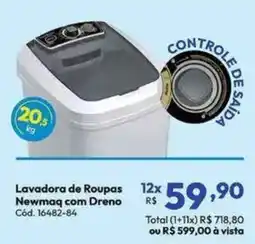 Lojas Becker Lavadora de Roupas Newmaq com Dreno oferta