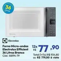 Lojas Becker Forno micro-ondas electrolux efficient 36 litros branco oferta