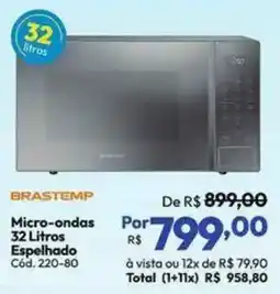 Lojas Becker Micro-ondas 32 Litros Espelhado oferta