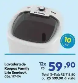 Lojas Becker Lavadora de Roupas Family Lite Semiaut. oferta
