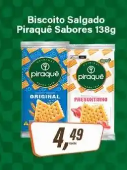 Rede Supermarket Biscoito Salgado Piraquê Sabores 138g oferta