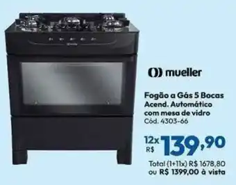 Lojas Becker Fogão a Gás 5 Bocas oferta