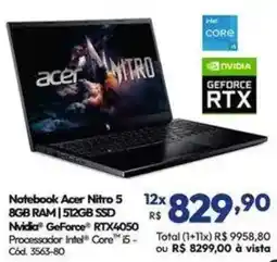 Lojas Becker Notebook acer nitro 5 oferta