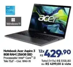 Lojas Becker Notebook acer aspire 3 oferta