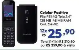 Lojas Becker Celular Positivo Flip P51 4G Tela 2,4" oferta