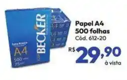 Lojas Becker Papel a4 oferta