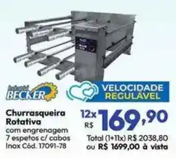 Lojas Becker Churrasqueira Rotativa oferta