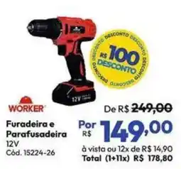 Lojas Becker Furadeira e Parafusadeira 12V oferta