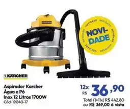 Lojas Becker Aspirador Karcher Água e Po Inox 12 Litros oferta