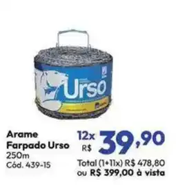 Lojas Becker Arame Farpado Urso oferta