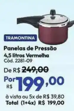 Lojas Becker Panelas de Pressão Vermelha oferta