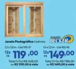 Lojas Becker Janela Pantográfica Cedrinho oferta