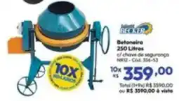 Lojas Becker Betoneira 250 litros oferta