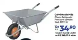 Lojas Becker Carrinho de Mão Chapa Reforçada Pneu com câmara oferta
