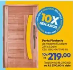 Lojas Becker Porta Pivotante de madeira Eucalipto oferta