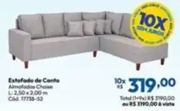 Lojas Becker Estofado de Canto Almofadas Chaise oferta