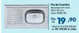 Lojas Becker Pia de Cozinha de apoio em inox oferta