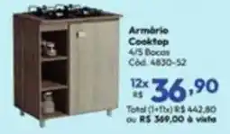 Lojas Becker Armário Cooktop 4/5 Bocas oferta