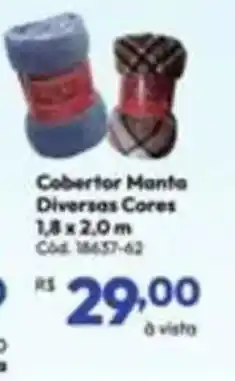 Lojas Becker Cobertor Manta Diversas Cores oferta
