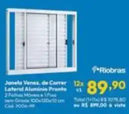 Lojas Becker Janela Venez de Correr Lateral Aluminio Preto oferta