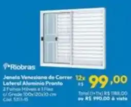 Lojas Becker Janela Veneziana de Correr Lateral Alumínio Pronto oferta