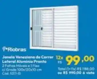 Lojas Becker Janela Veneziana de Correr Lateral Alumínio Pronto oferta