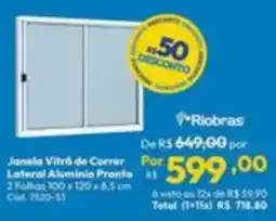 Lojas Becker Janela Vitrô de Correr Lateral Alumínio Pronto oferta