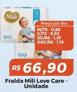 Mart Minas Fralda mili love care - unidade oferta